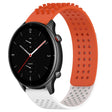 For Amazfit GTR 2e 22mm Holes Breathable 3D Dots Silicone Watch Band(Orange+White) - Watch Bands by PMC TechLife | Online Shopping South Africa | PMC TechLife