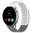 For Amazfit GTR 2 22mm Holes Breathable 3D Dots Silicone Watch Band(White+Grey) - Watch Bands by PMC TechLife | Online Shopping South Africa | PMC TechLife