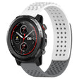 For Amazfit 3 22mm Holes Breathable 3D Dots Silicone Watch Band(White+Grey) - Watch Bands by PMC TechLife | Online Shopping South Africa | PMC TechLife