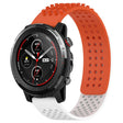 For Amazfit 3 22mm Holes Breathable 3D Dots Silicone Watch Band(Orange+White) - Watch Bands by PMC TechLife | Online Shopping South Africa | PMC TechLife