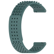 For Amazfit 3 22mm Holes Breathable 3D Dots Silicone Watch Band(Olive Green)