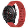 For Amazfit 3 22mm Holes Breathable 3D Dots Silicone Watch Band(Red) - Watch Bands by PMC TechLife | Online Shopping South Africa | PMC TechLife