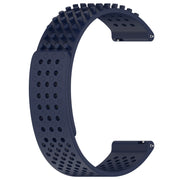 For Amazfit 3 22mm Holes Breathable 3D Dots Silicone Watch Band(Midnight Blue)