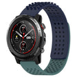 For Amazfit 3 22mm Holes Breathable 3D Dots Silicone Watch Band(Midnight Blue+ Olive Green) - Watch Bands by PMC TechLife | Online Shopping South Africa | PMC TechLife