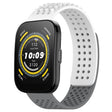 For Amazfit Bip 5 22mm Holes Breathable 3D Dots Silicone Watch Band(White+Grey) - Watch Bands by PMC TechLife | Online Shopping South Africa | PMC TechLife