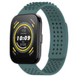 For Amazfit Bip 5 22mm Holes Breathable 3D Dots Silicone Watch Band(Olive Green) - Watch Bands by PMC TechLife | Online Shopping South Africa | PMC TechLife