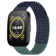 For Amazfit Bip 5 22mm Holes Breathable 3D Dots Silicone Watch Band(Midnight Blue+ Olive Green) - Watch Bands by PMC TechLife | Online Shopping South Africa | PMC TechLife