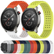 For Amazfit 3 22mm Holes Breathable 3D Dots Silicone Watch Band(White)