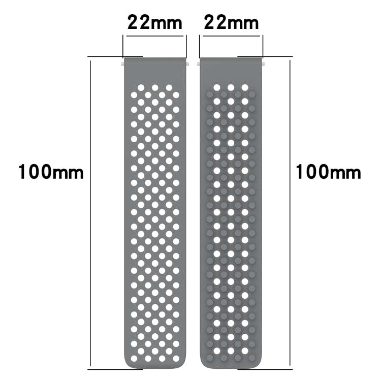 For Amazfit 3 22mm Holes Breathable 3D Dots Silicone Watch Band(Midnight Blue+ Lime Green)