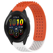 For Garmin Forerunner 265 22mm Holes Breathable 3D Dots Silicone Watch Band(Orange+White)