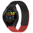 For Garmin Forerunner 265 22mm Holes Breathable 3D Dots Silicone Watch Band(Black+Red) - Watch Bands by PMC TechLife | Online Shopping South Africa | PMC TechLife