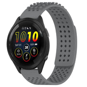 For Garmin Forerunner 265 22mm Holes Breathable 3D Dots Silicone Watch Band(Grey)