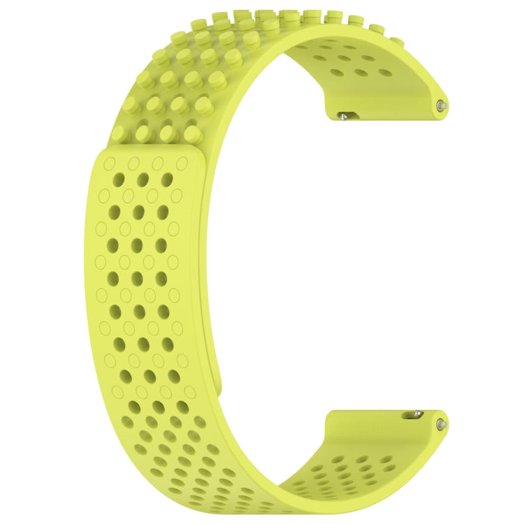 For Garmin Forerunner 265 22mm Holes Breathable 3D Dots Silicone Watch Band(Lime Green)