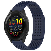 For Garmin Forerunner 265 22mm Holes Breathable 3D Dots Silicone Watch Band(Midnight Blue)