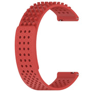 For Garmin Forerunner 255 22mm Holes Breathable 3D Dots Silicone Watch Band(Red)