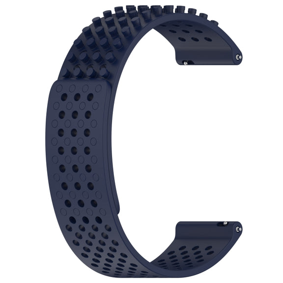 For Garmin Forerunner 255 22mm Holes Breathable 3D Dots Silicone Watch Band(Midnight Blue)