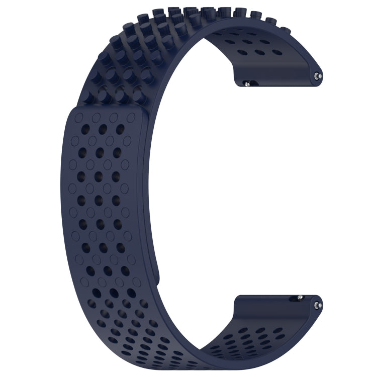 For Garmin Forerunner 255 22mm Holes Breathable 3D Dots Silicone Watch Band(Midnight Blue)