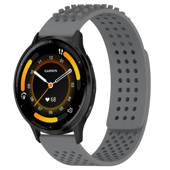 For Garmin Venu 3 22mm Holes Breathable 3D Dots Silicone Watch Band(Grey)