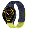 For Garmin Venu 3 22mm Holes Breathable 3D Dots Silicone Watch Band(Midnight Blue+Lime Green) - Watch Bands by PMC TechLife | Online Shopping South Africa | PMC TechLife