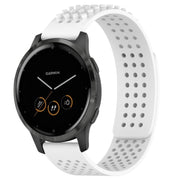 For Garmin Vivoactive 4 22mm Holes Breathable 3D Dots Silicone Watch Band(White)