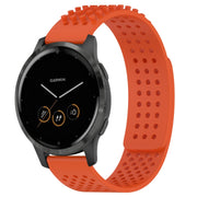 For Garmin Vivoactive 4 22mm Holes Breathable 3D Dots Silicone Watch Band(Orange)