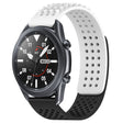 For Samsung Galaxy Watch3 45mm 22mm Holes Breathable 3D Dots Silicone Watch Band(White+Black) - Watch Bands by PMC TechLife | Online Shopping South Africa | PMC TechLife