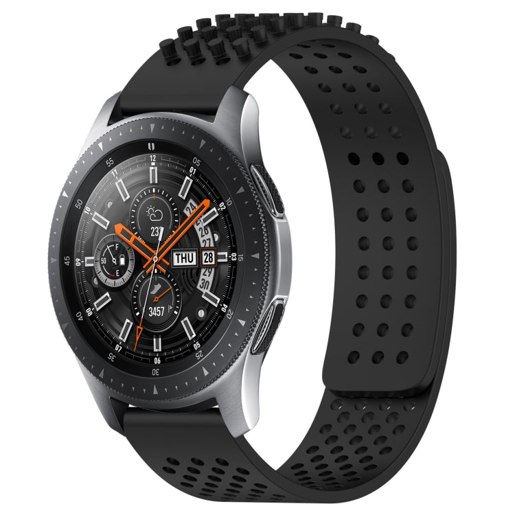 For Samsung Galaxy Watch 46mm 22mm Holes Breathable 3D Dots Silicone Watch Band(Black)