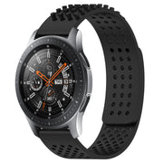 For Samsung Galaxy Watch 46mm 22mm Holes Breathable 3D Dots Silicone Watch Band(Black)
