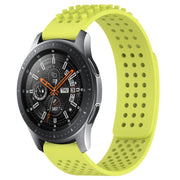 For Samsung Galaxy Watch 46mm 22mm Holes Breathable 3D Dots Silicone Watch Band(Lime Green)