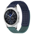 For Samsung Gear S3 Classic 22mm Holes Breathable 3D Dots Silicone Watch Band(Midnight Blue+Olive Green) - Watch Bands by PMC TechLife | Online Shopping South Africa | PMC TechLife