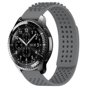 For Samsung Gear S3 Frontier 22mm Holes Breathable 3D Dots Silicone Watch Band(Grey)