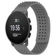 For SUUNTO 9 Peak Pro 22mm Holes Breathable 3D Dots Silicone Watch Band(Grey)