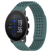 For  SUUNTO 9 Peak 22mm Holes Breathable 3D Dots Silicone Watch Band(Olive Green)