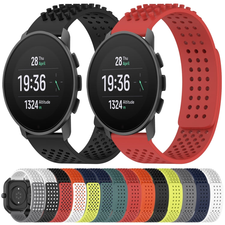 For SUUNTO 5 Peak 22mm Holes Breathable 3D Dots Silicone Watch Band(Red)