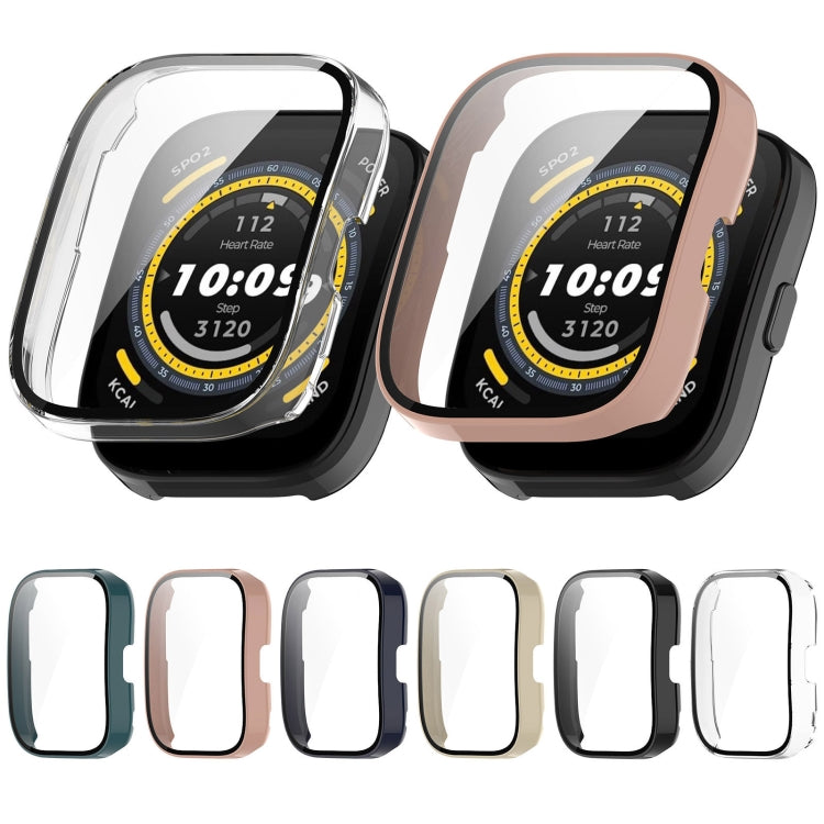 For Amazfit Bip 5 Tempered Film Integrated PC Watch Protective Case(Black)