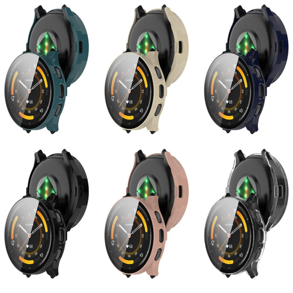 For Garmin Venu 3 PC + Tempered Film Integrated Watch Protective Case(Ivory White)