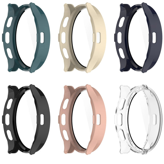 For Garmin Venu 3S PC + Tempered Film Integrated Watch Protective Case(Green)