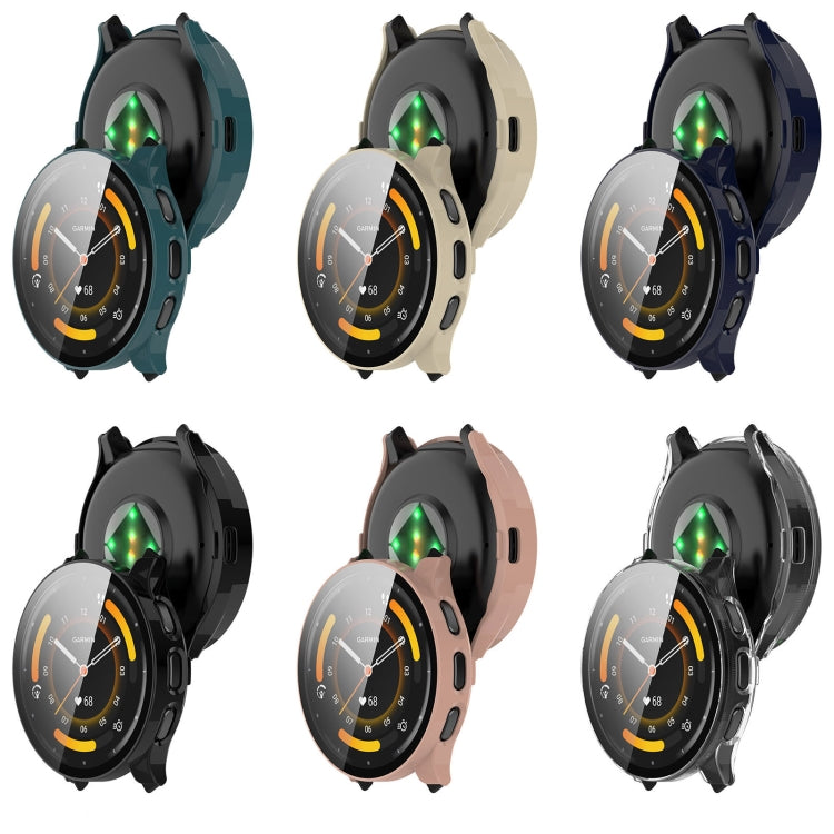 For Garmin Venu 3S PC + Tempered Film Integrated Watch Protective Case(Black)