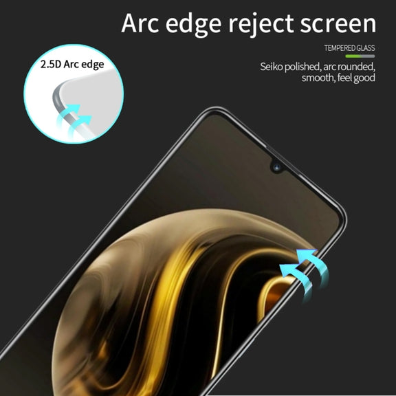 For Huawei nova Y72 MOFI 9H 2.5D Full Screen Tempered Glass Film(Black)