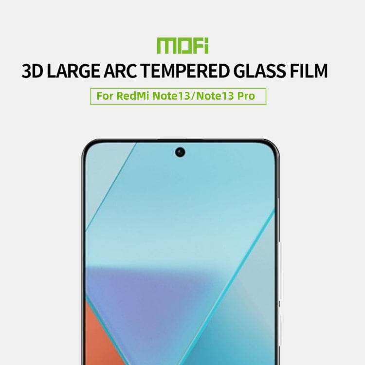 For Redmi Note 13 / Note 13 Pro MOFI 9H 3D Explosion-proof Tempered Glass Film(Black)