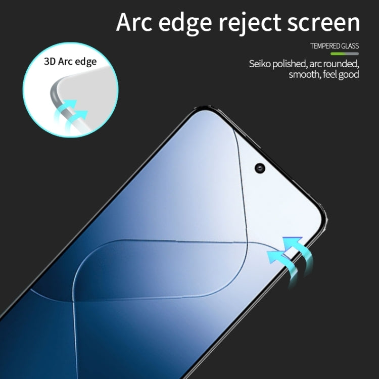 For Xiaomi 14 MOFI 9H 3D Explosion-proof Tempered Glass Film(Black)