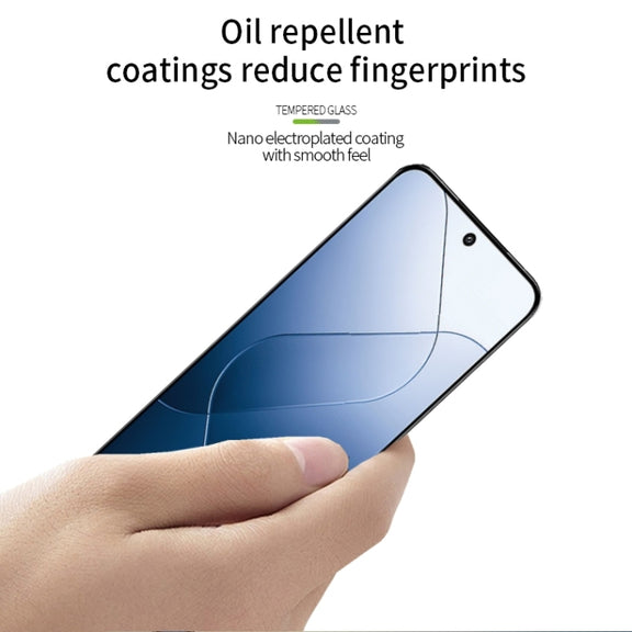 For Xiaomi 14 MOFI 9H 3D Explosion-proof Tempered Glass Film(Black)