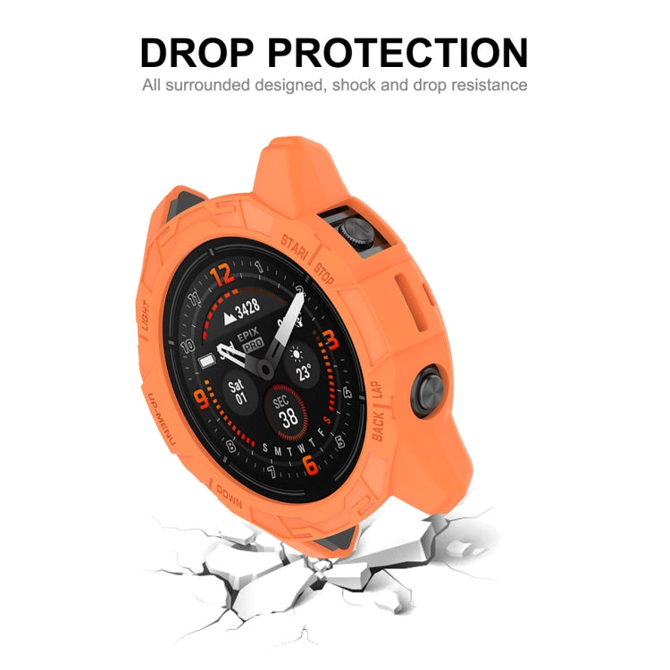 For Garmin Epix Pro 47mm / Fenix 7 / 7 Pro ENKAY Hat-Prince TPU Armor Designed Watch Protective Case(Orange)