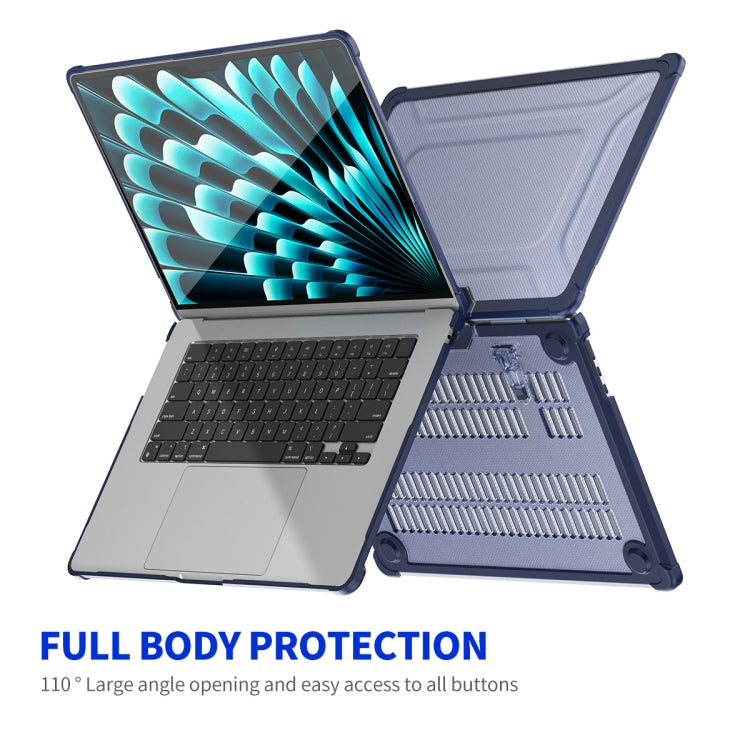 For MacBook Air 15.3 A2941 ENKAY Hat-Prince 3 in 1 Protective Bracket Case Cover Hard Shell with TPU Keyboard Film / PET Screen Protector, Version:US(Light Blue)