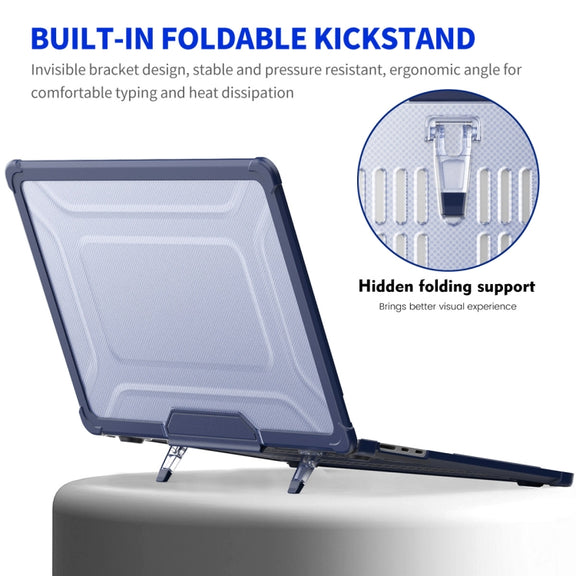 For MacBook Air 15.3 A2941 ENKAY Hat-Prince 3 in 1 Protective Bracket Case Cover Hard Shell with TPU Keyboard Film / PET Screen Protector, Version:US(Light Blue)