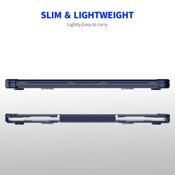 For MacBook Air 15.3 A2941 ENKAY Hat-Prince 3 in 1 Protective Bracket Case Cover Hard Shell with TPU Keyboard Film / PET Screen Protector, Version:US(Dark Blue)