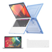 For MacBook Pro 13.3 A2251/A2289/A2338 ENKAY Hat-Prince 3 in 1 Protective Bracket Case Cover Hard Shell with TPU Keyboard Film / PET Screen Protector, Version:EU(Light Blue)