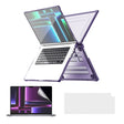 For MacBook Pro 14.2 A2442/A2779 ENKAY Hat-Prince 3 in 1 Protective Bracket Case Cover Hard Shell with TPU Keyboard Film / PET Screen Protector, Version:EU(Purple) - free shipping - PMC Jewellery - Order now!