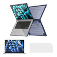 For MacBook Air 15.3 A2941/M3 2024 A3114 ENKAY Hat-Prince 3 in 1 Protective Bracket Case Cover Hard Shell with TPU Keyboard Film / PET Screen Protector, Version:EU(Dark Blue) - free shipping - PMC TechLife - Order now!