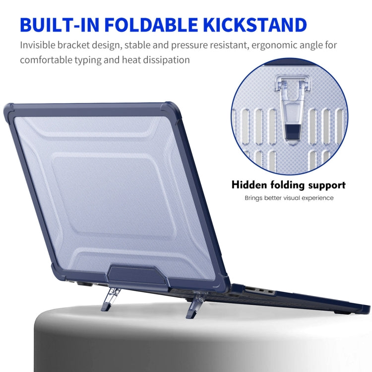 For MacBook Air 15.3 A2941/M3 2024 A3114 ENKAY Hat-Prince 3 in 1 Protective Bracket Case Cover Hard Shell with TPU Keyboard Film / PET Screen Protector, Version:EU(Light Blue)